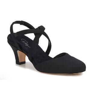 Ros Hommerson Like New Black Caliente 9.5 Wide Comfort Strappy Heel Leather Box